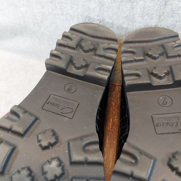 Circus NY Black Croc-Embossed Leather Loafers With Gold  Detail & Chunky Sole - Picture 15 of 16